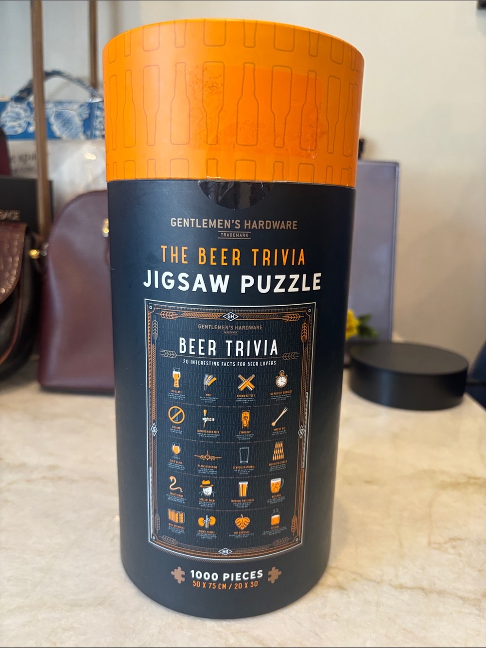 Beer Trivia Jigsaw Puzzle - Black & Orange - Picture 1 of 4